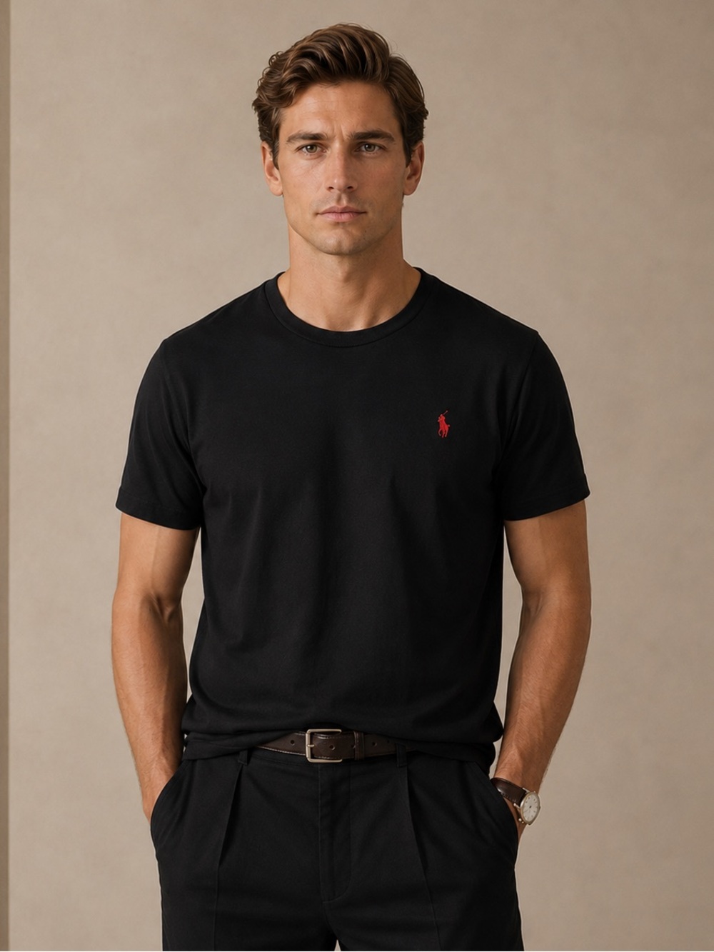 POLO RALPH LAUREN MEN’S CREWNECK T-SHIRT BLACK SIZE XL